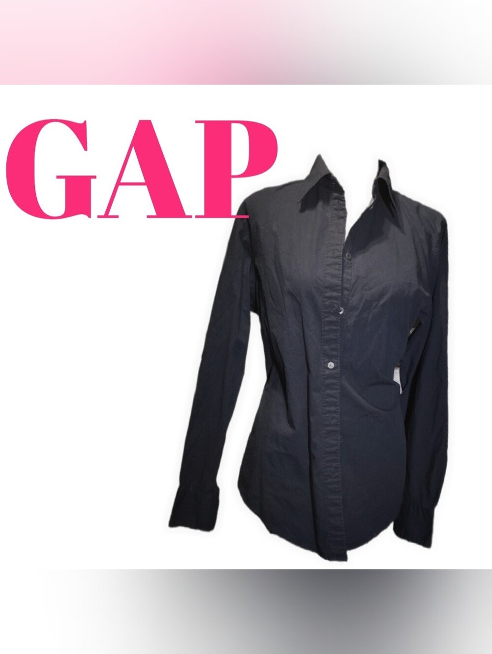 GAP Women's Classic Black Button-Down Shirt